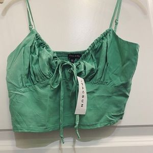 Green Kendall & Kylie Crop Top